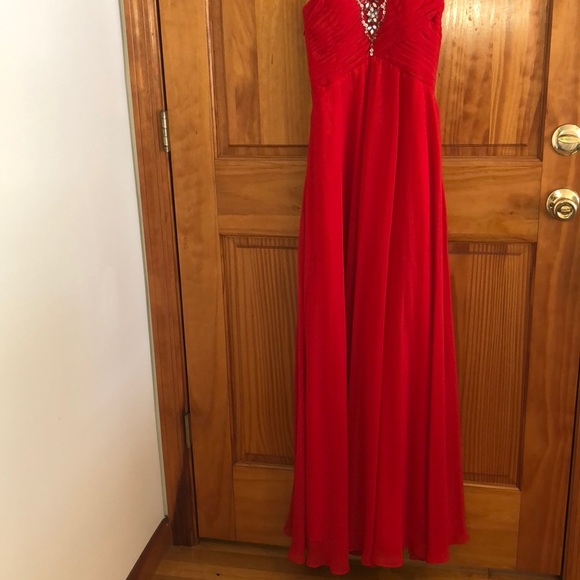 Red Beaded Formal Dress - Picture 4 of 5